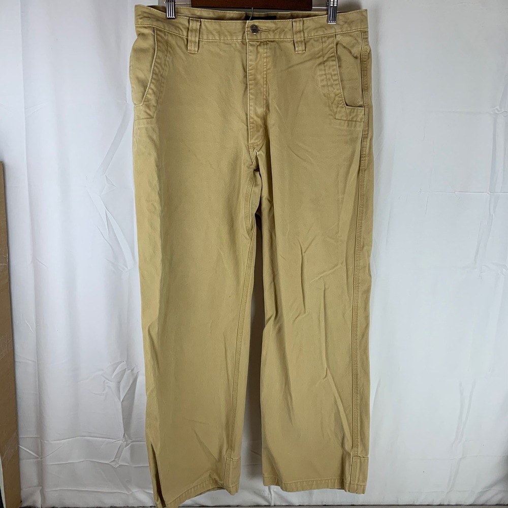 Mountain Khakis Original Mountain Pant Mens 36x30 Khaki Tan Cotton Canvas Gusset